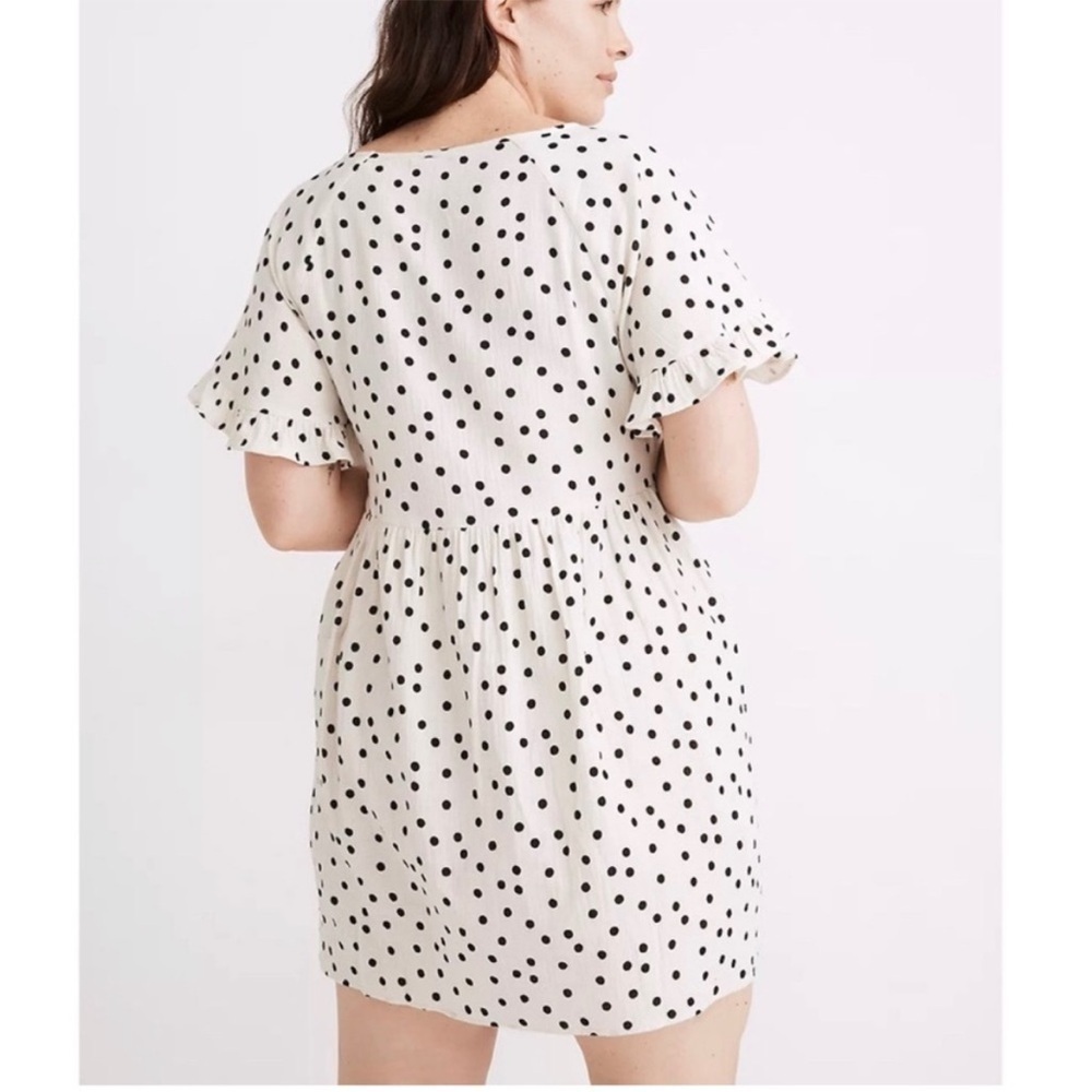 Madewell Dot Toss Lightspun Ruffle Babydoll Dress Size Large - Picture 7 of 10